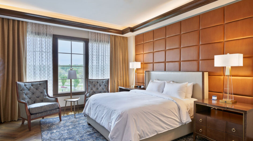 Our Master bedroom in the Grand Suite of the Inn at Meadowbrook