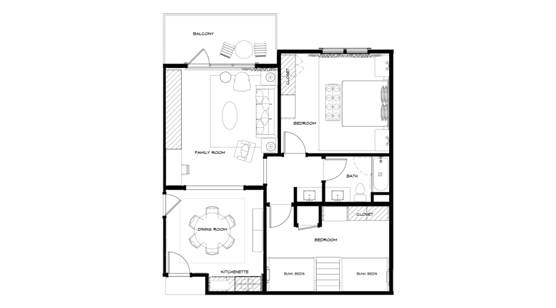 The Inn at Meadowbrook - Family Suite Floor Plan