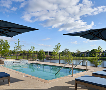 The outdoor pool view is spectacular throughout the day just outside the Inn at Meadowbrook